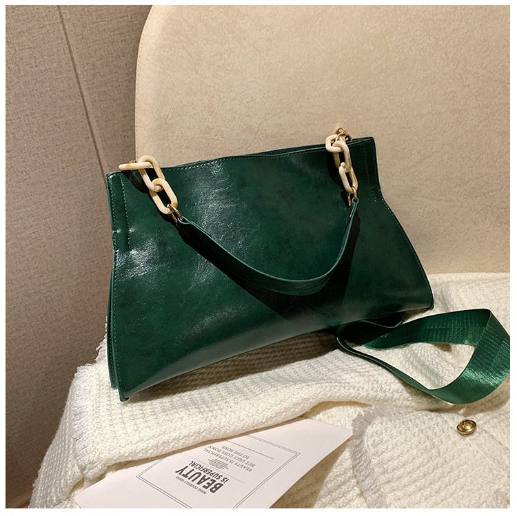 New Design Handbags Women Shoulder Bag Soft Synthetic Leather Crossbody Large Capacity Fashion Female Underarm Bags