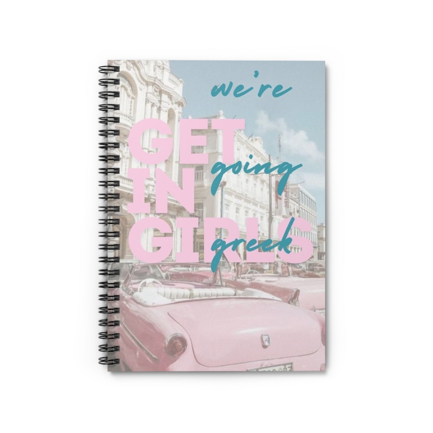 Retro Spiral Notebook - We're Going Greek - Perfect for Girls' Getaways