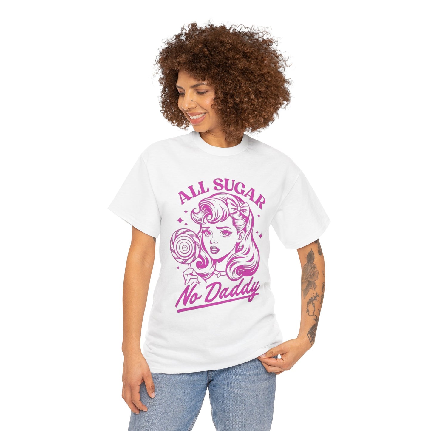 All Sugar No Daddy Unisex Heavy Cotton Tee - Fun Retro Graphic T-Shirt