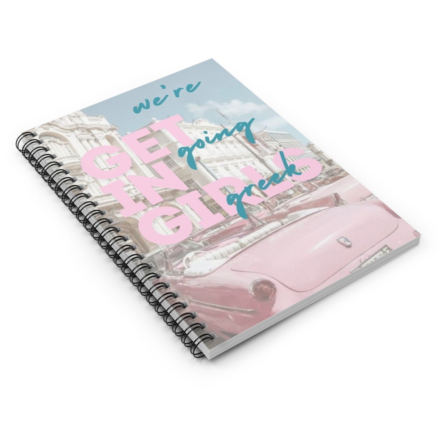 Retro Spiral Notebook - We're Going Greek - Perfect for Girls' Getaways