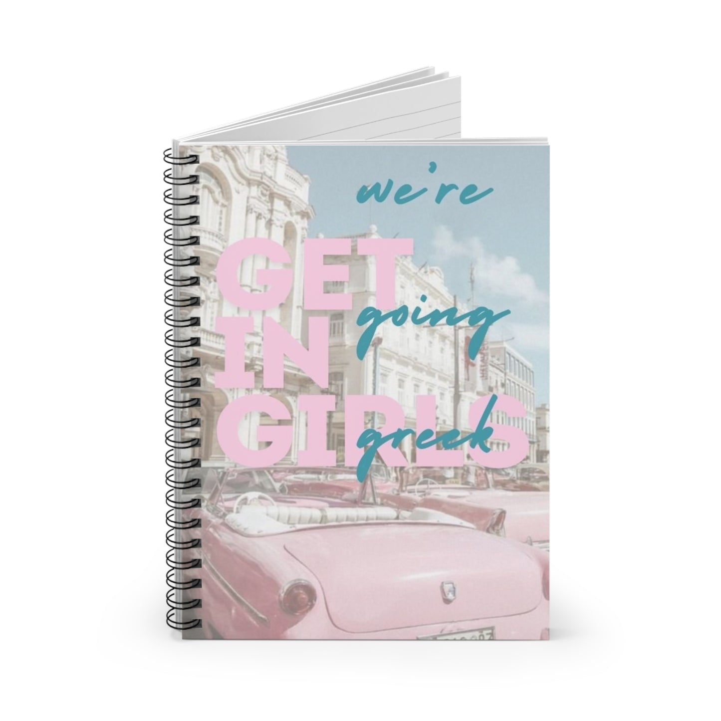 Retro Spiral Notebook - We're Going Greek - Perfect for Girls' Getaways